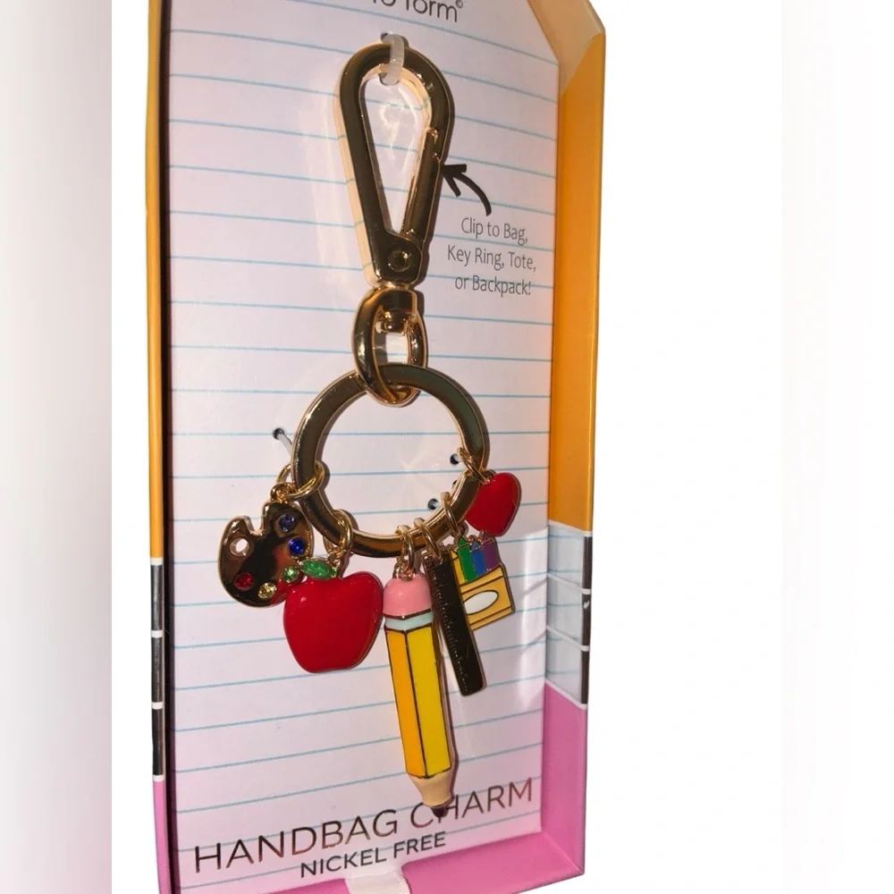 TRUE TO FORM Back to School Education-Theme Keychain and Bag/Purse Charm NEW NWT